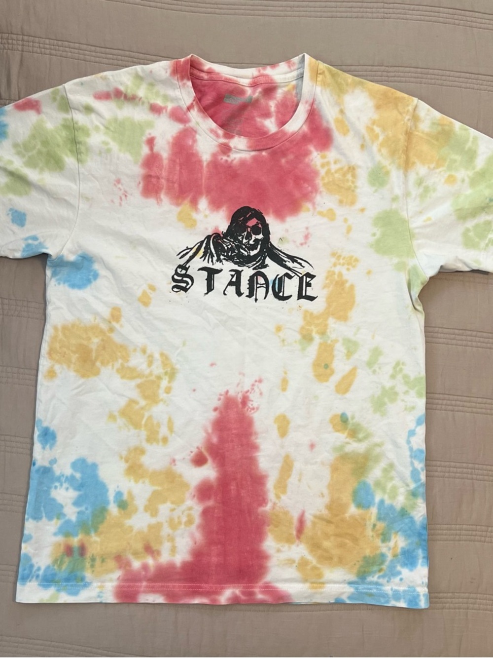 Stance Tie-Dye Graphic Crew Tee Multicolor Skull Reaper Graphic